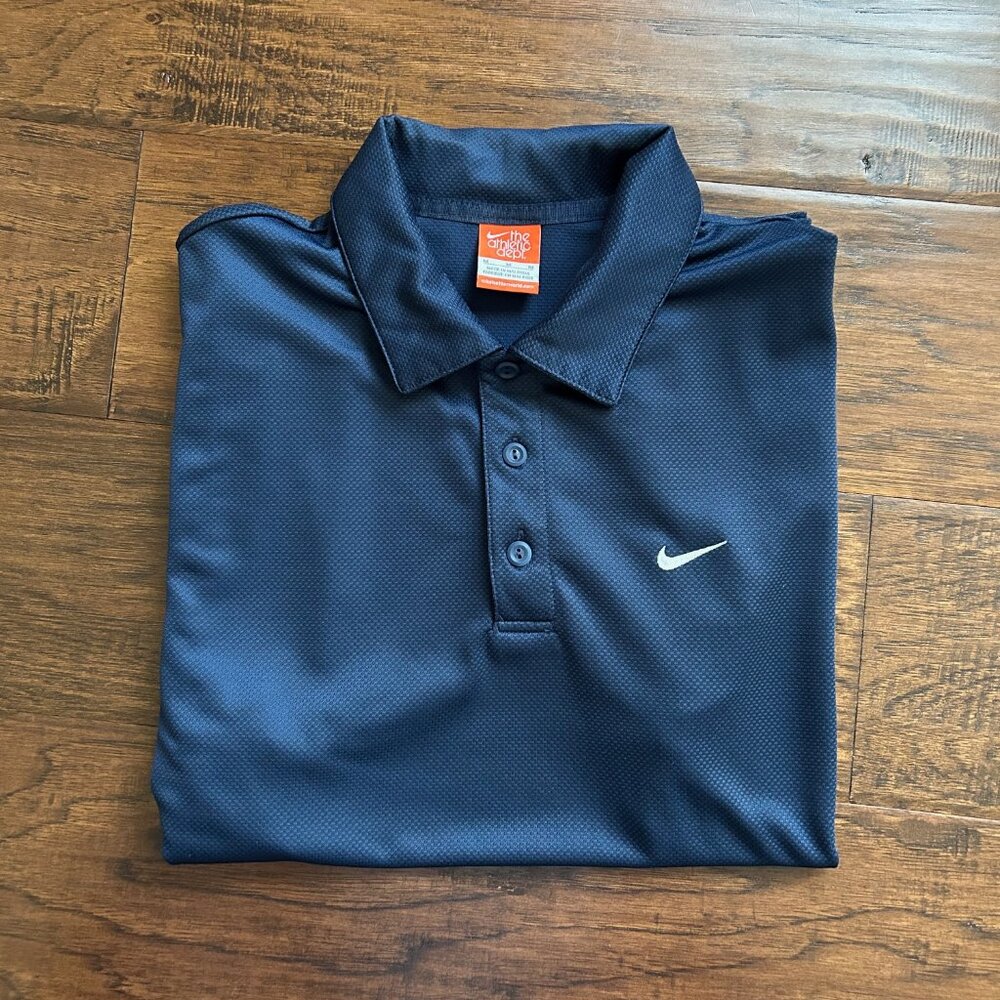 Nike mens navy blue polo short sleeve shirt M tennis golf medium - Picture 6 of 6